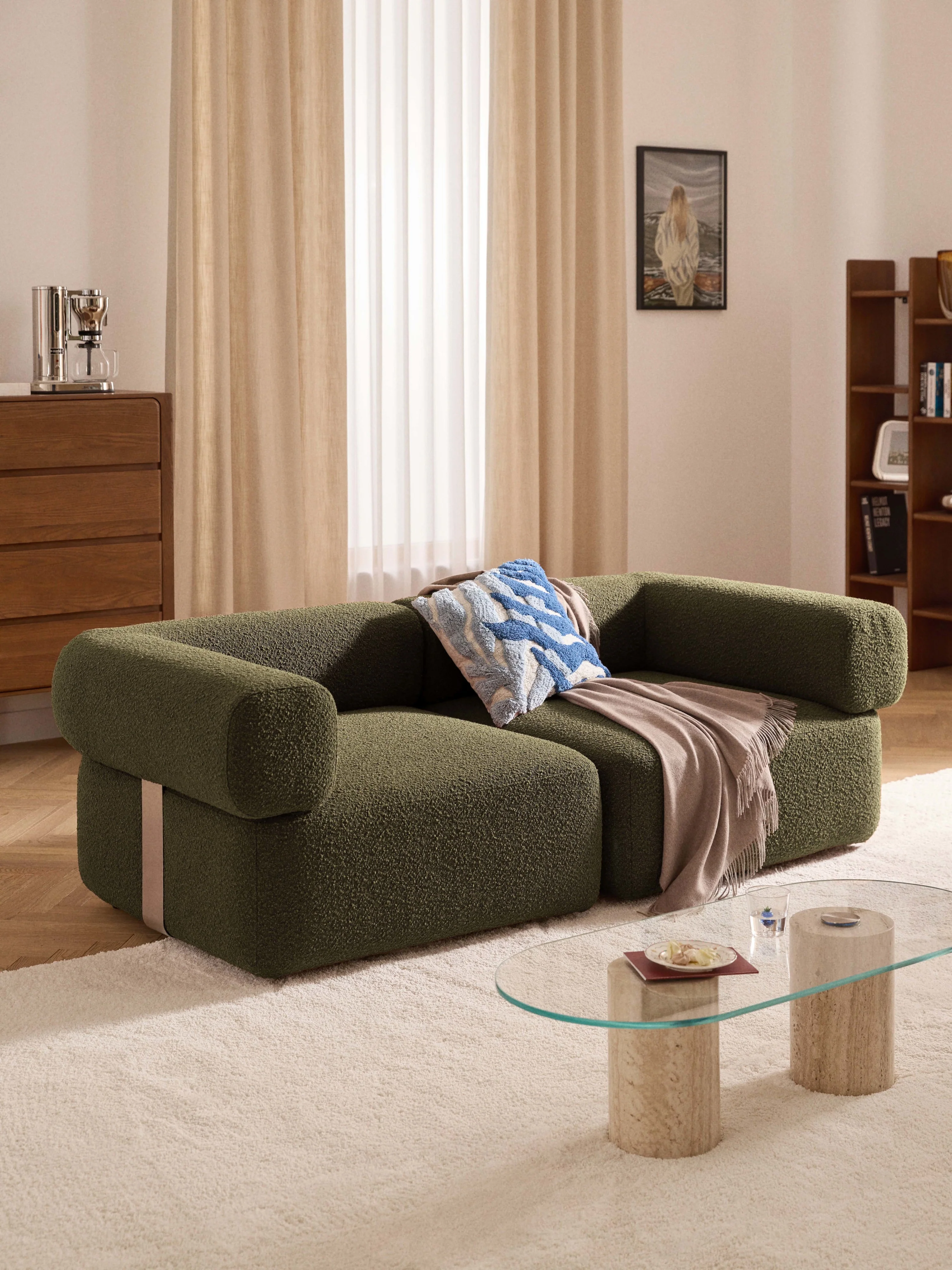 Modulaire bouclé bank Anton (3-zits)