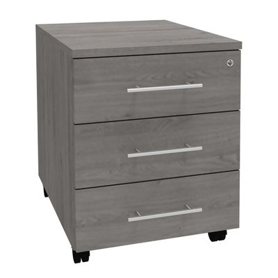 Caisson mobile IRIS - L43 x H56 x P60 cm - 3 tiroirs - imitation Chêne gris
