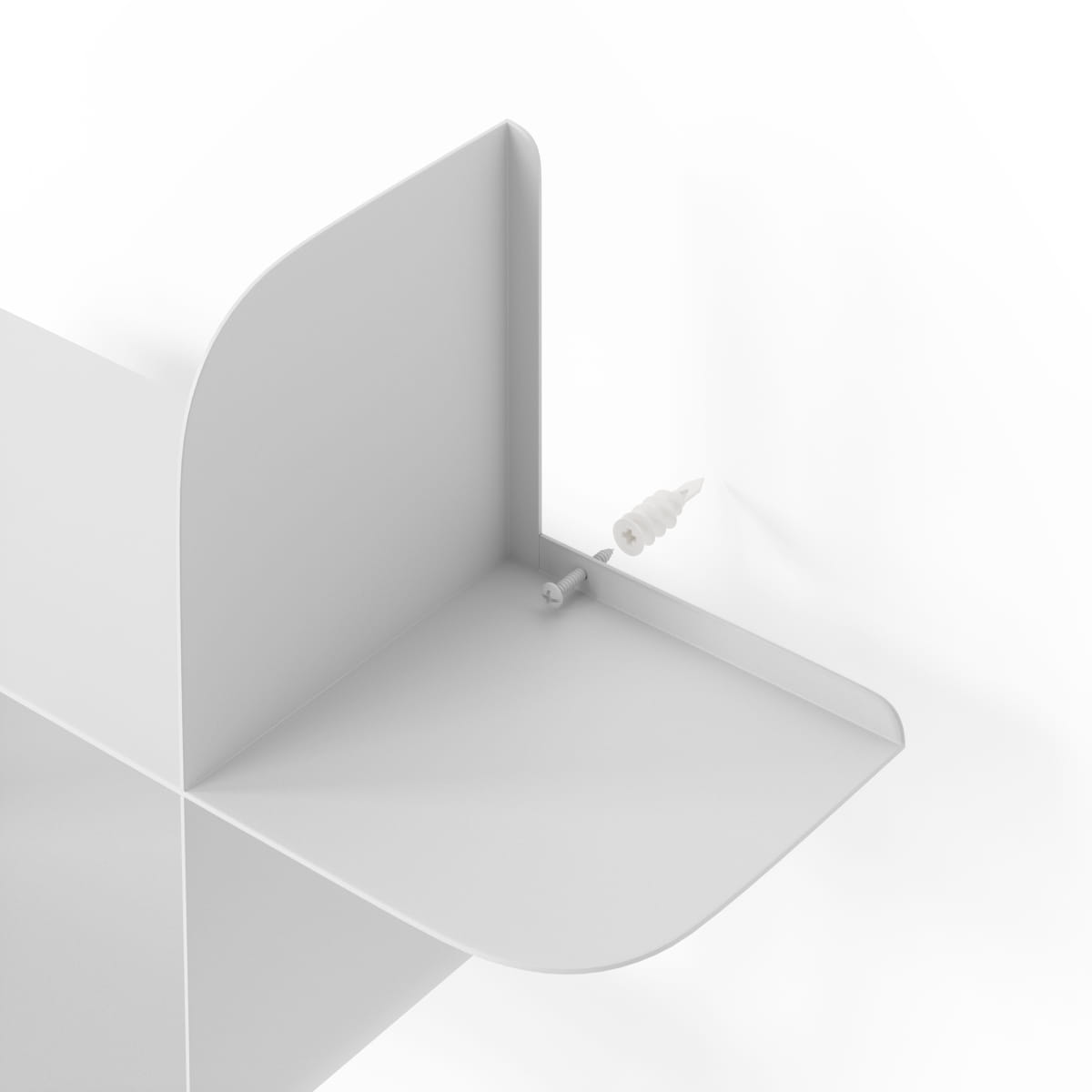 Wandplank Montage metaal wit - set van 2