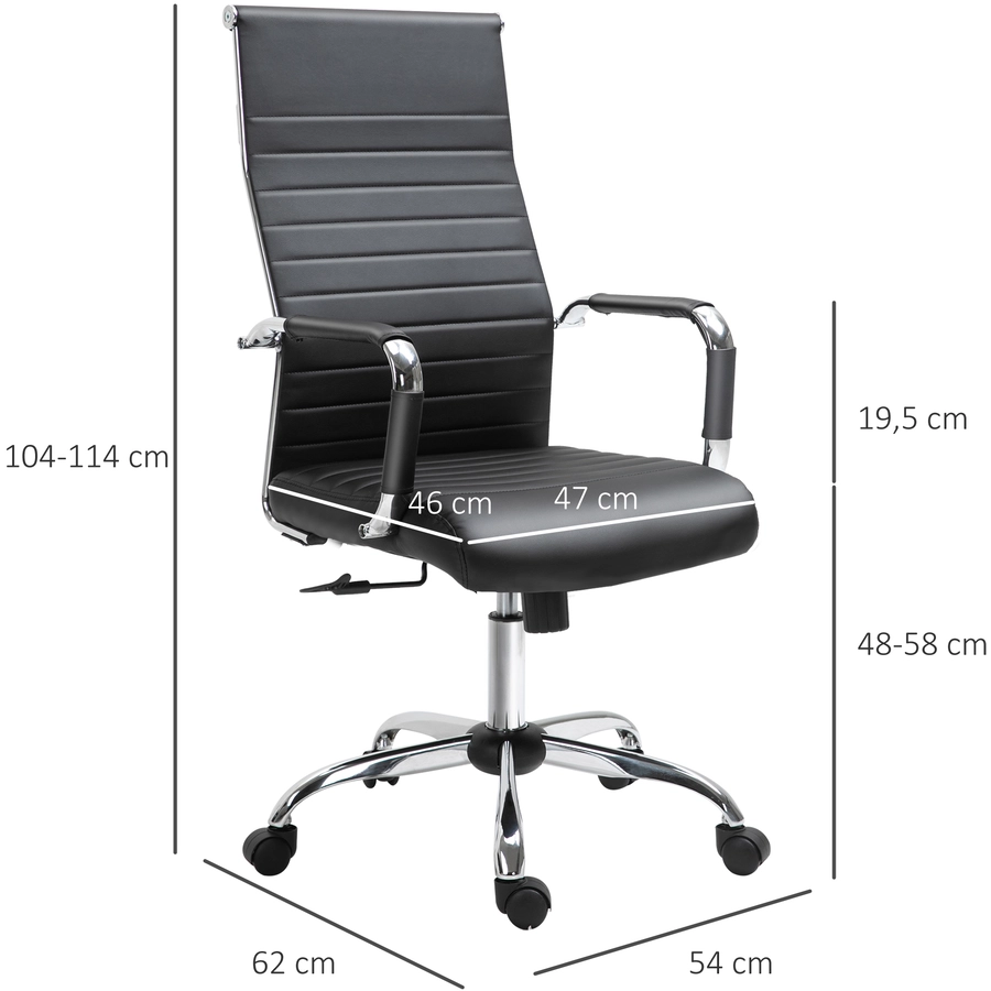 Vinsetto Bürostuhl mit Wippfunktion schwarz