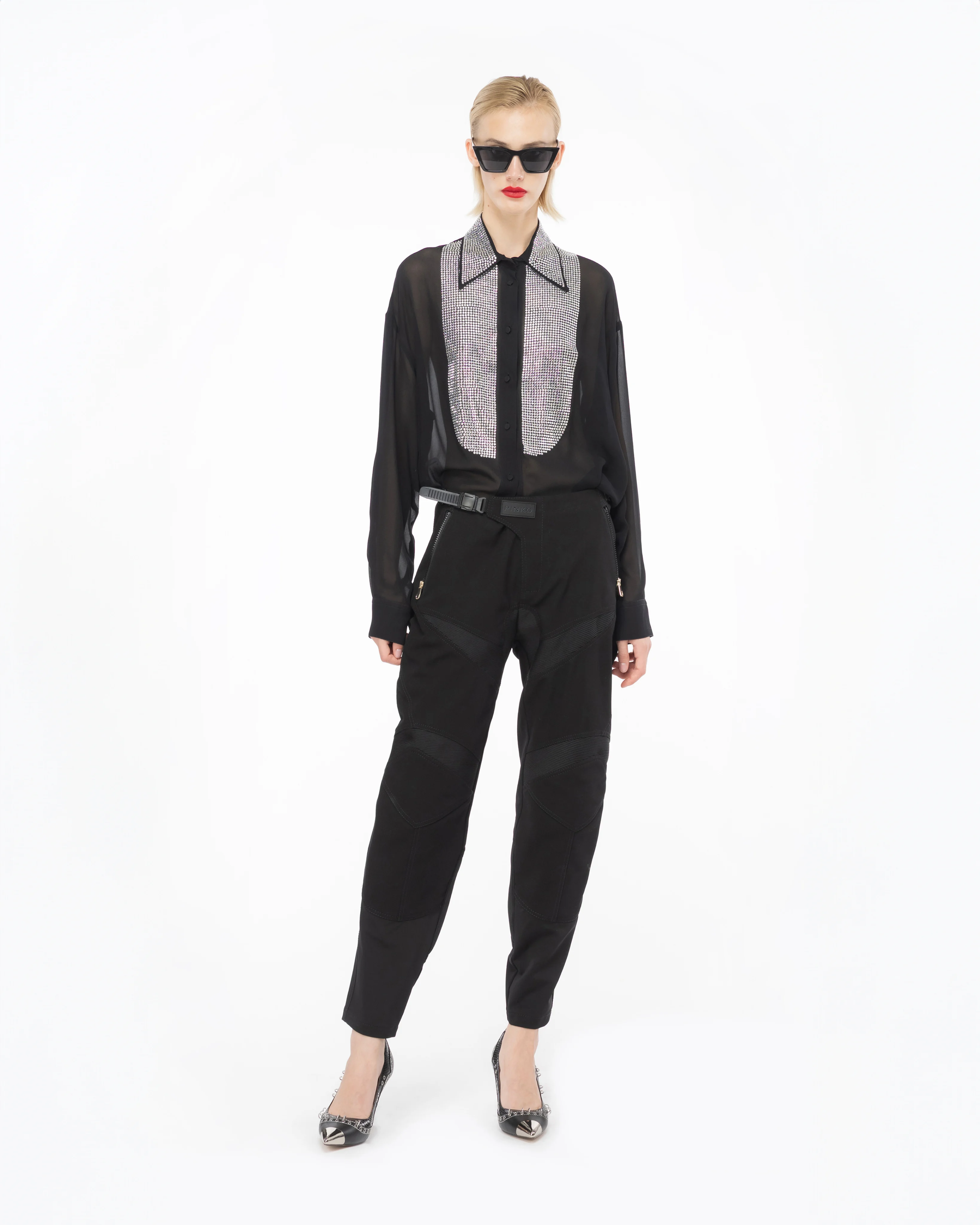 Chemise à strass | Noir