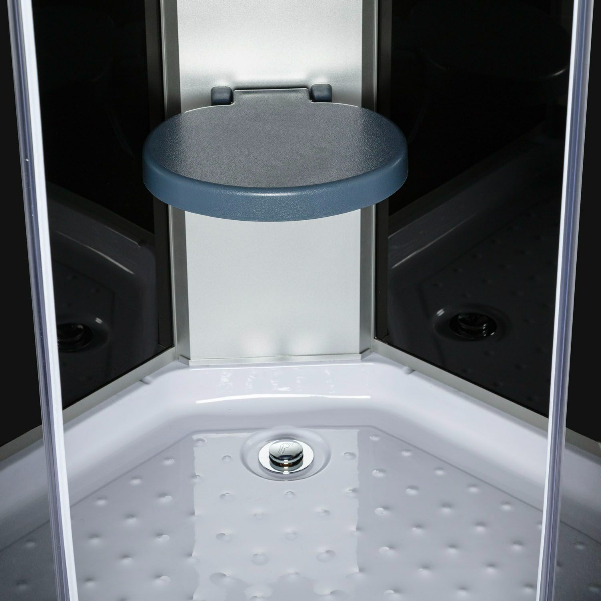 Kerra Evora complete douchecabine met zitting 90x90cm zwart