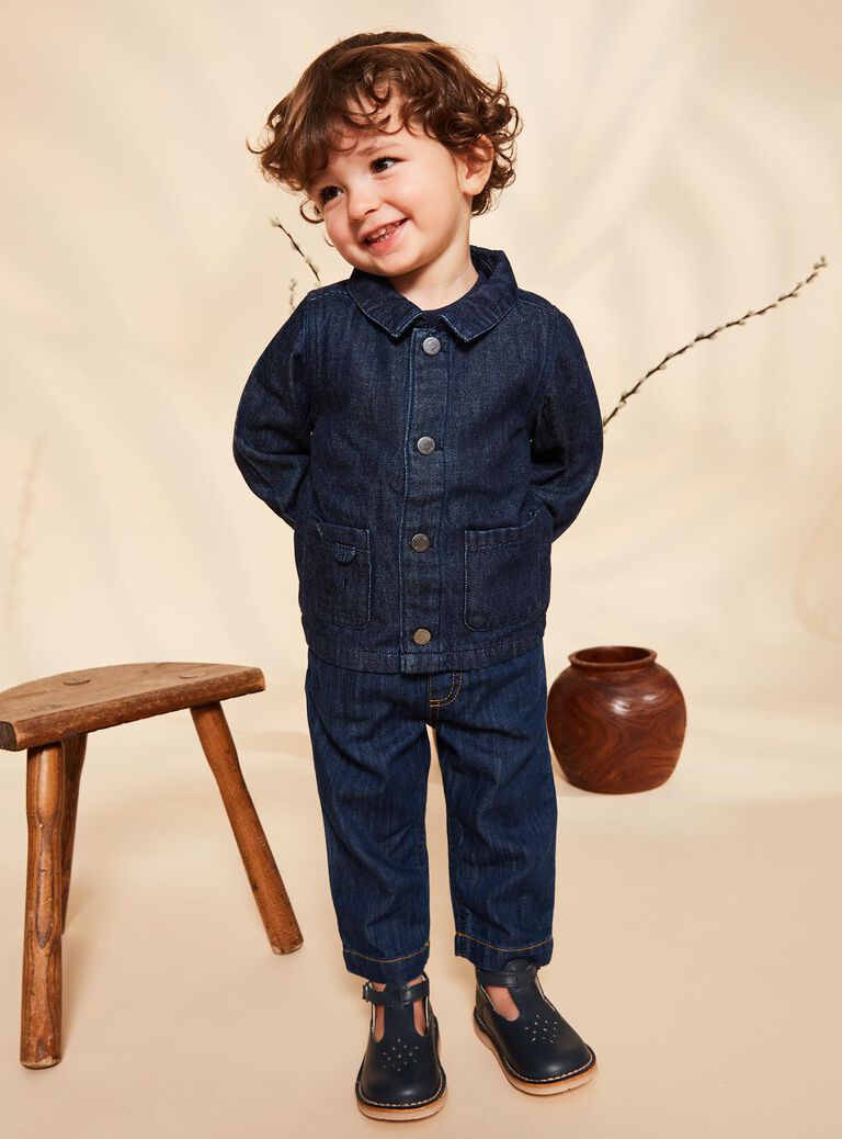 Veste bleue en jean à animation oreilles 3D