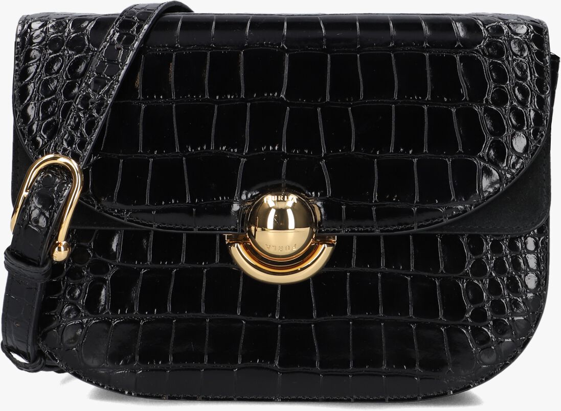 zwarte furla schoudertas sfera s crossbody round