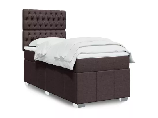 Sommier tapissier avec matelas Marron foncé 90x200 cm