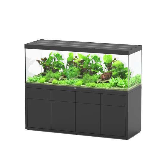 Aquarium et Meuble 4 portes Sublime Led 2.0 Noir L.200x P.70x H.75 cm