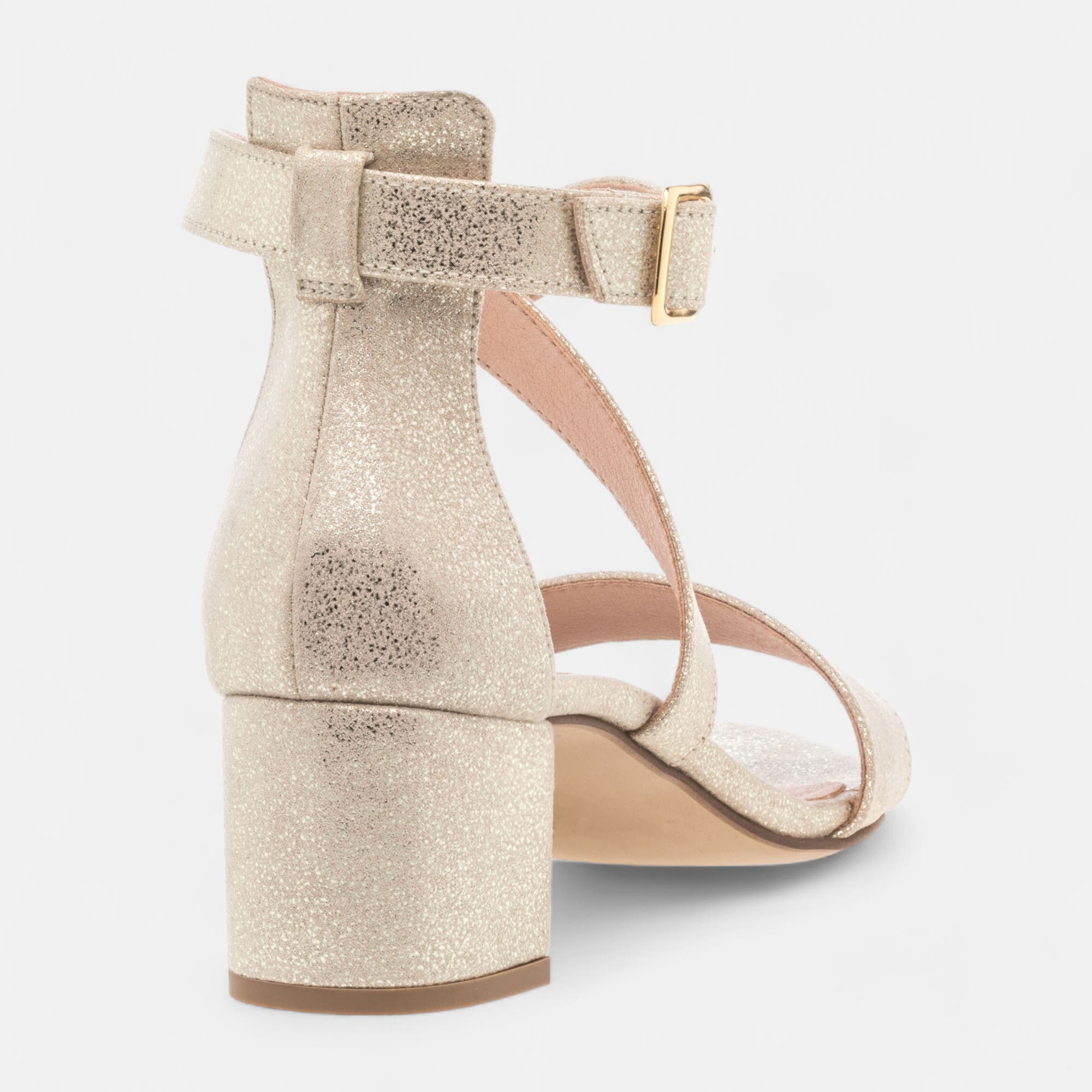 Nu-pieds à talon Femme or
