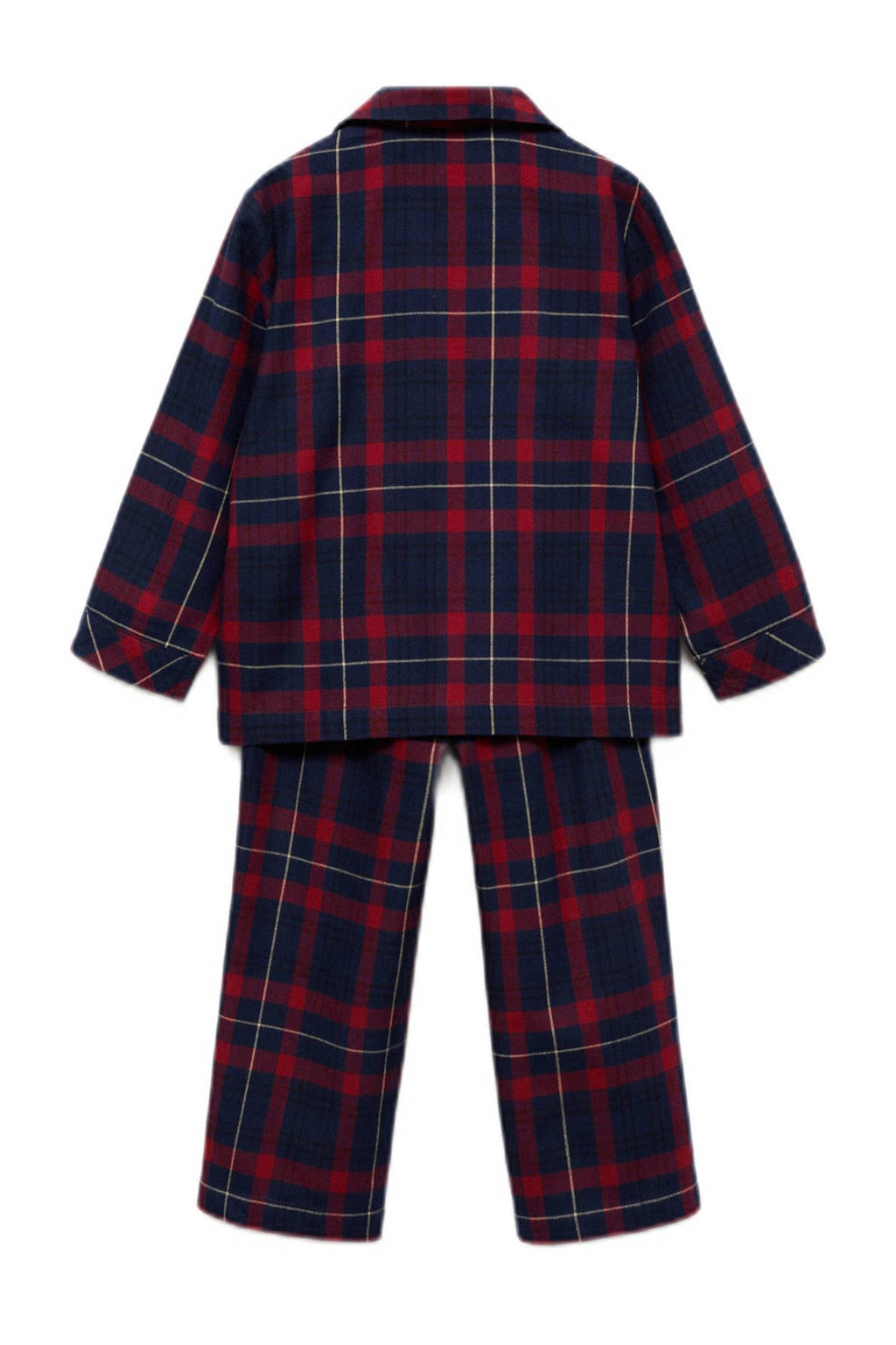 Mango Kids geruite pyjama donkerrood/donkerblauw
