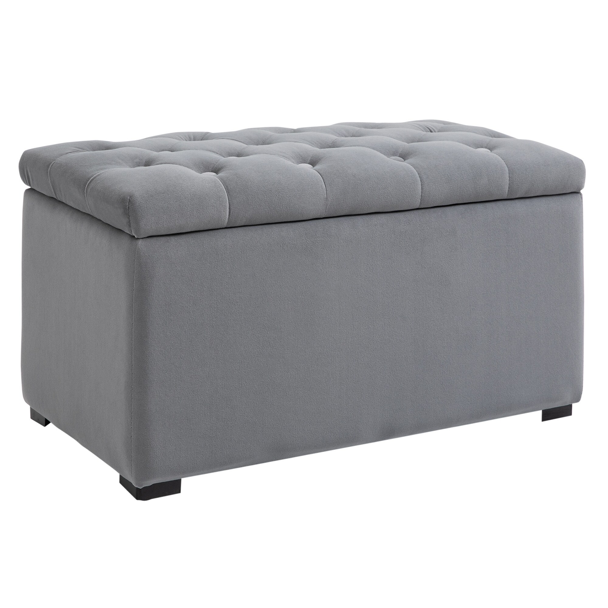 HOMCOM Aufbewahrungsbank Ottomane hellgrau 75 x 40 x 42 cm (LxBxH)