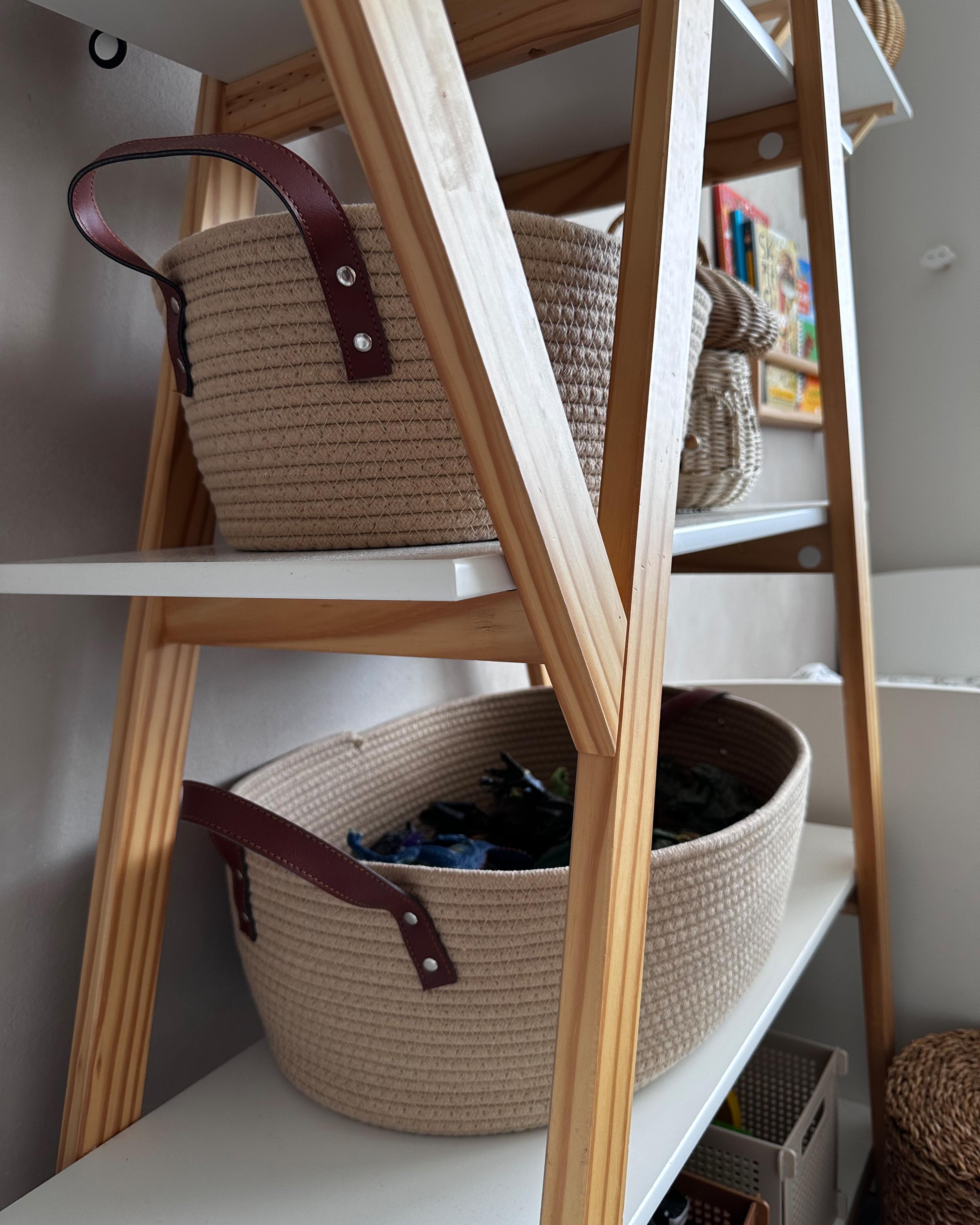 Set van 2 manden GISSAR Katoen Lichtbeige