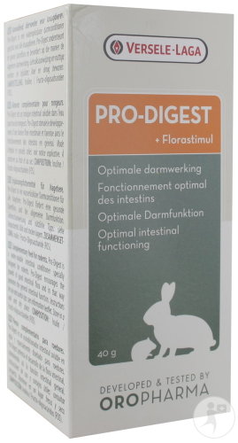 Oropharma Pro-Digest + Florastimul Fonctionnement Optimal Des Intestins Rongeurs Et Lapins 40g