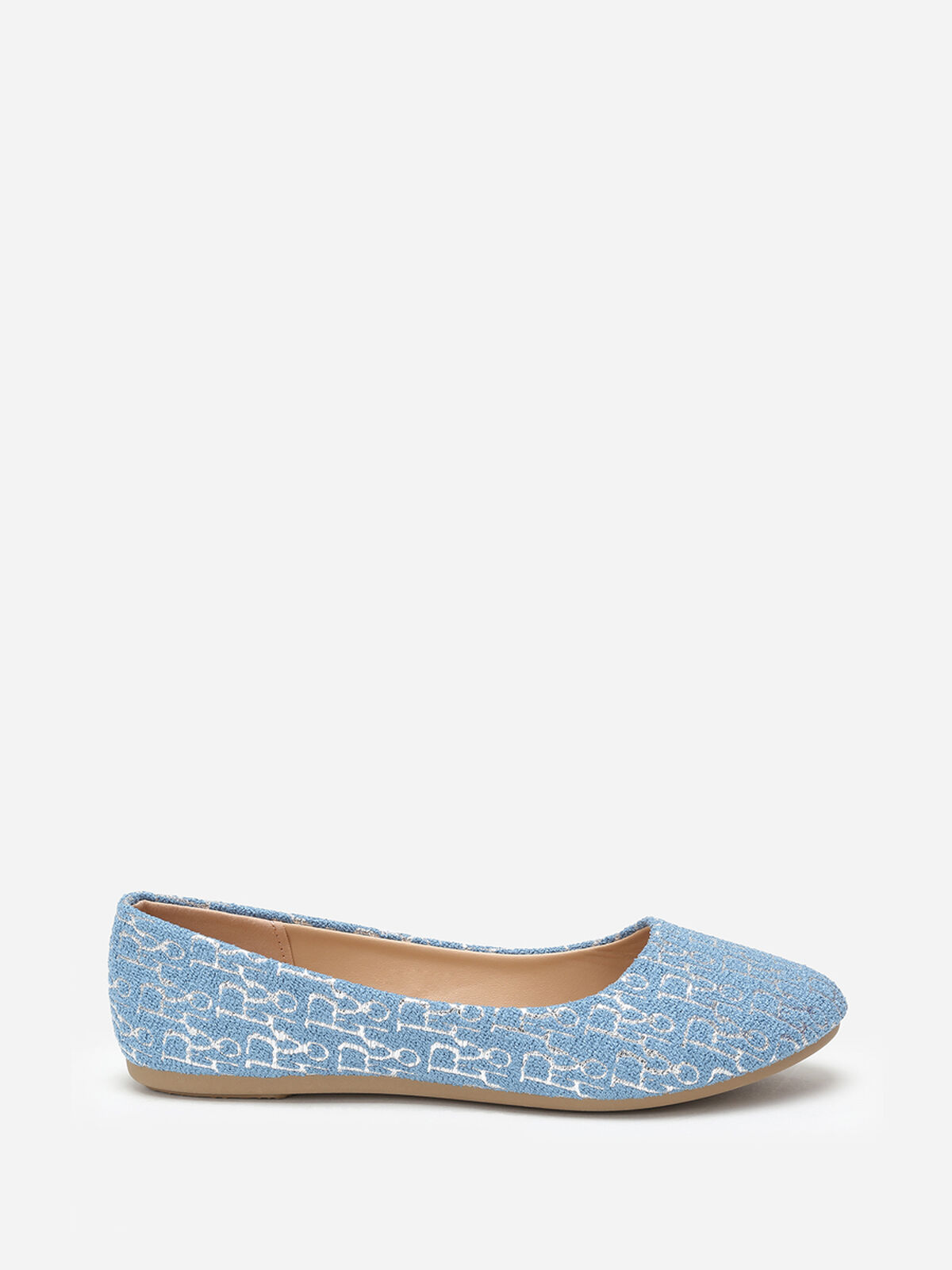 Ballerines à inscriptions- Bleu