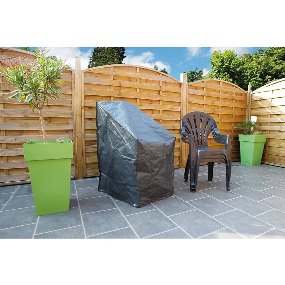 Housse pour chaises empilées 110 x 68 x 68 cm pe gris foncé