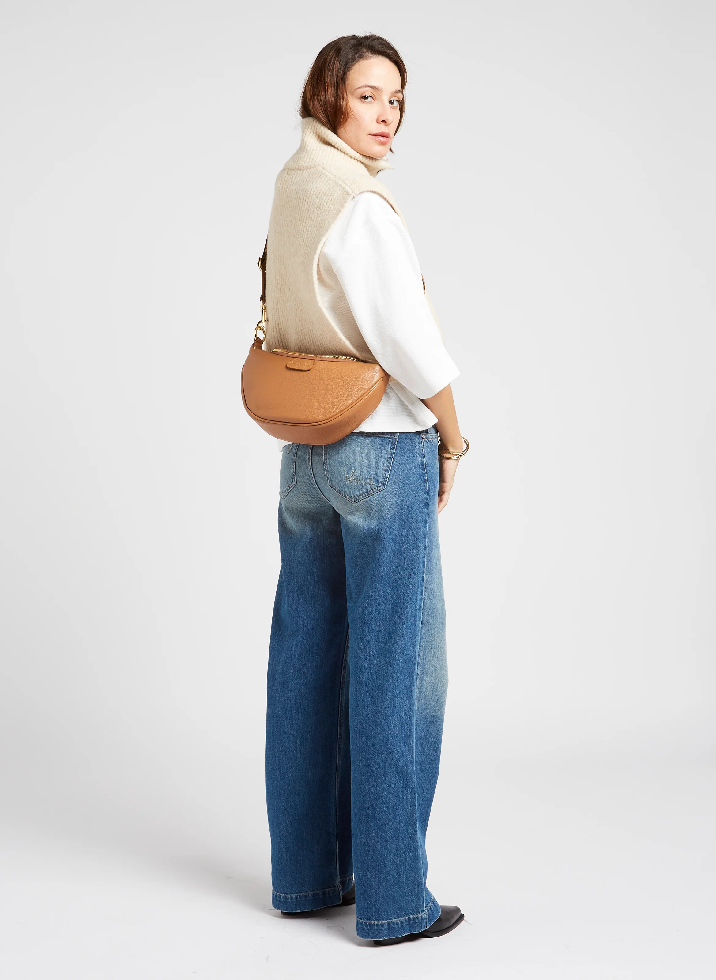 DUNE - Sac banane en cuir grainé| Marron