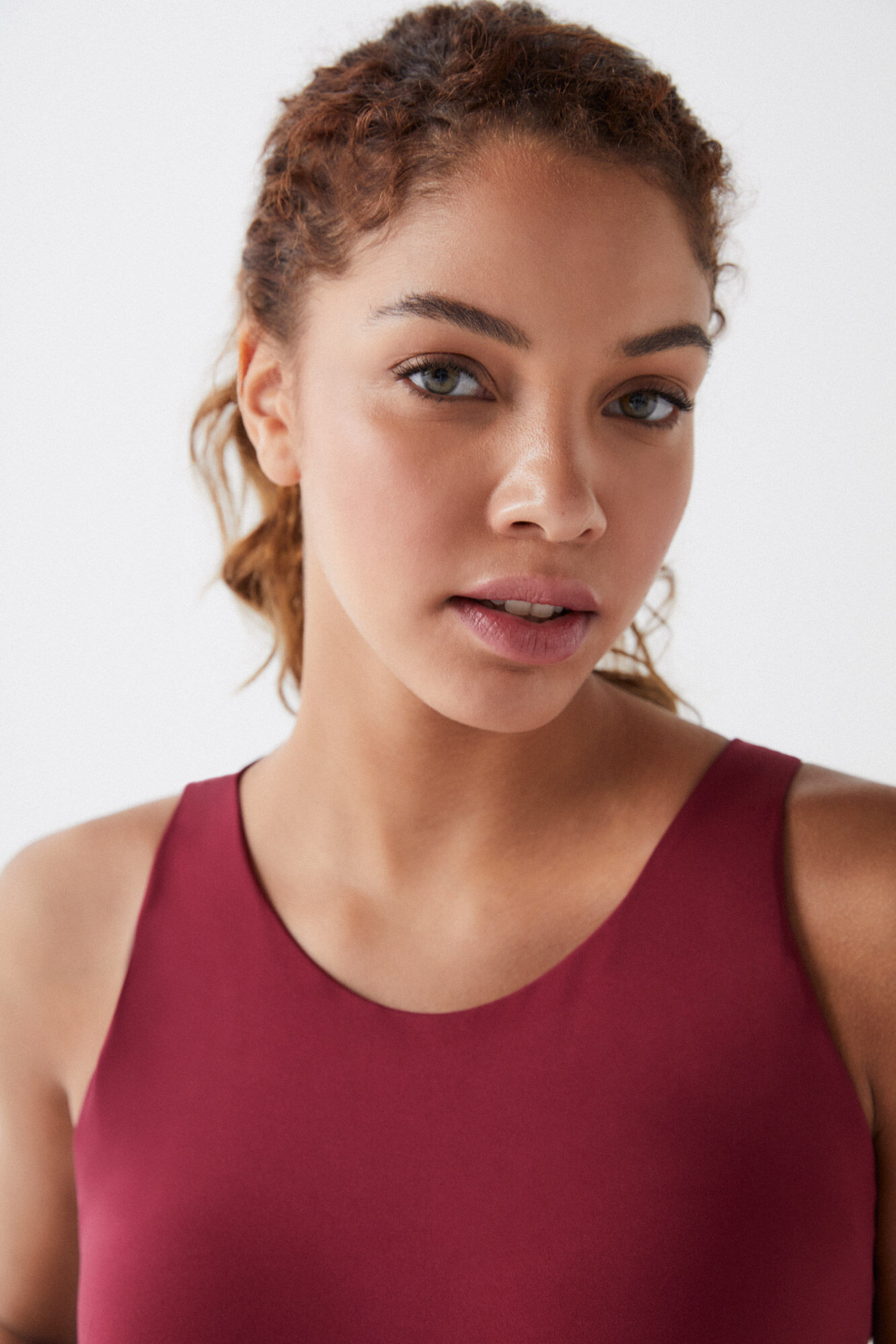 Top esportivo 4D Stretch vermelho - Bordô