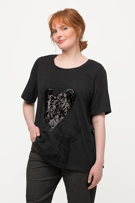 Trachten-T-Shirt, Herz, Classic, Rundhals, Halbarm