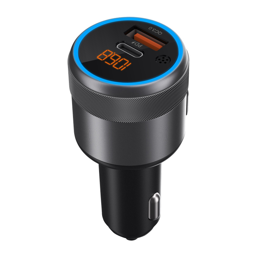 FM-sender for bil 12 V USB-A USB-C