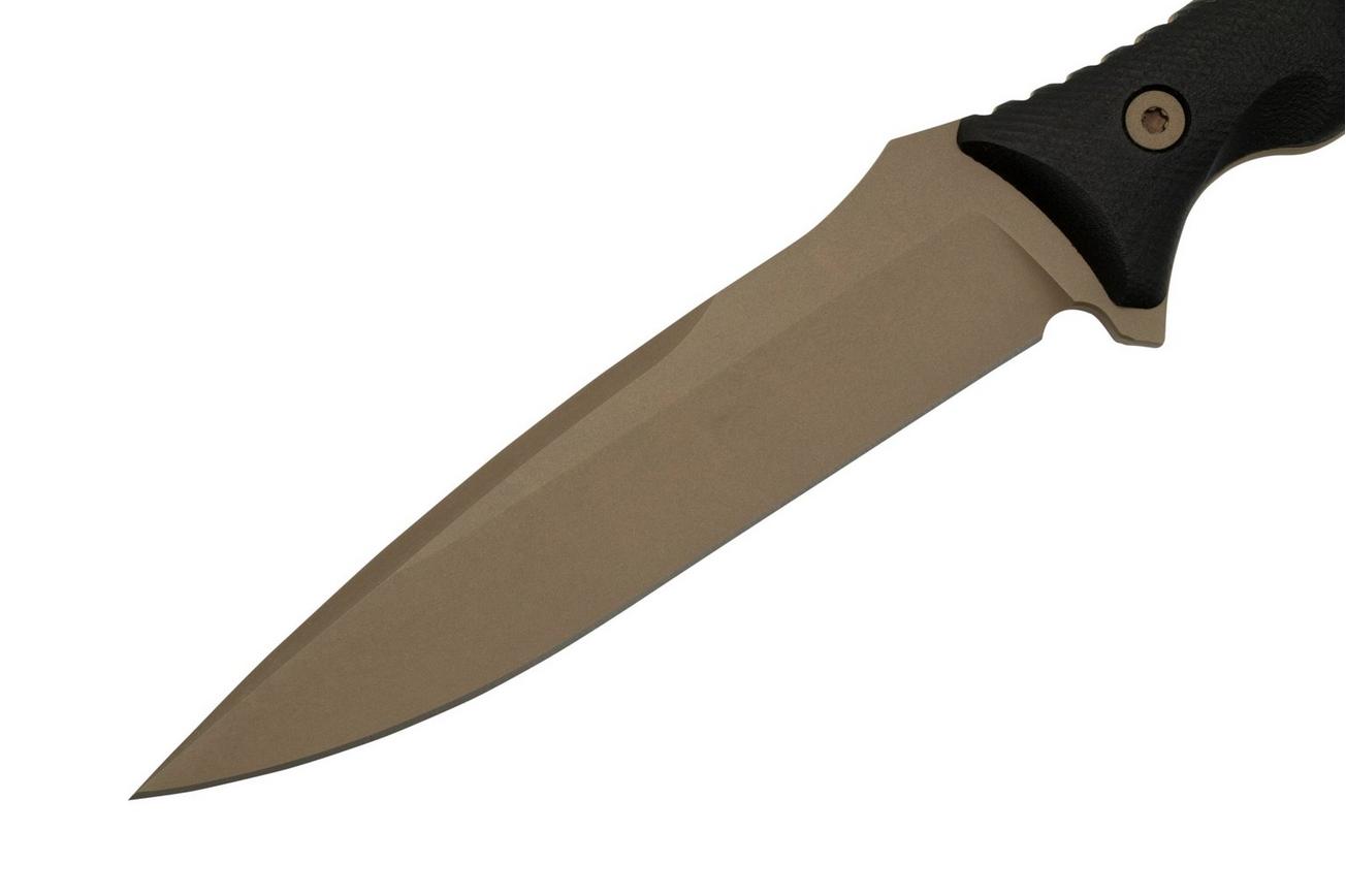 Spartan Blades Moros SB53DEBKNLBK Flat Dark Earth, Black Micarta, Molle-Black Sheath, survivalmes