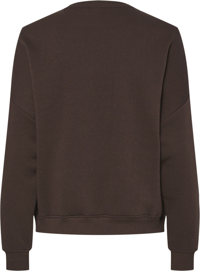 Pieces PCSASIE LS O-NECK LOOSE SWEAT D2D Chicory coffee/white london