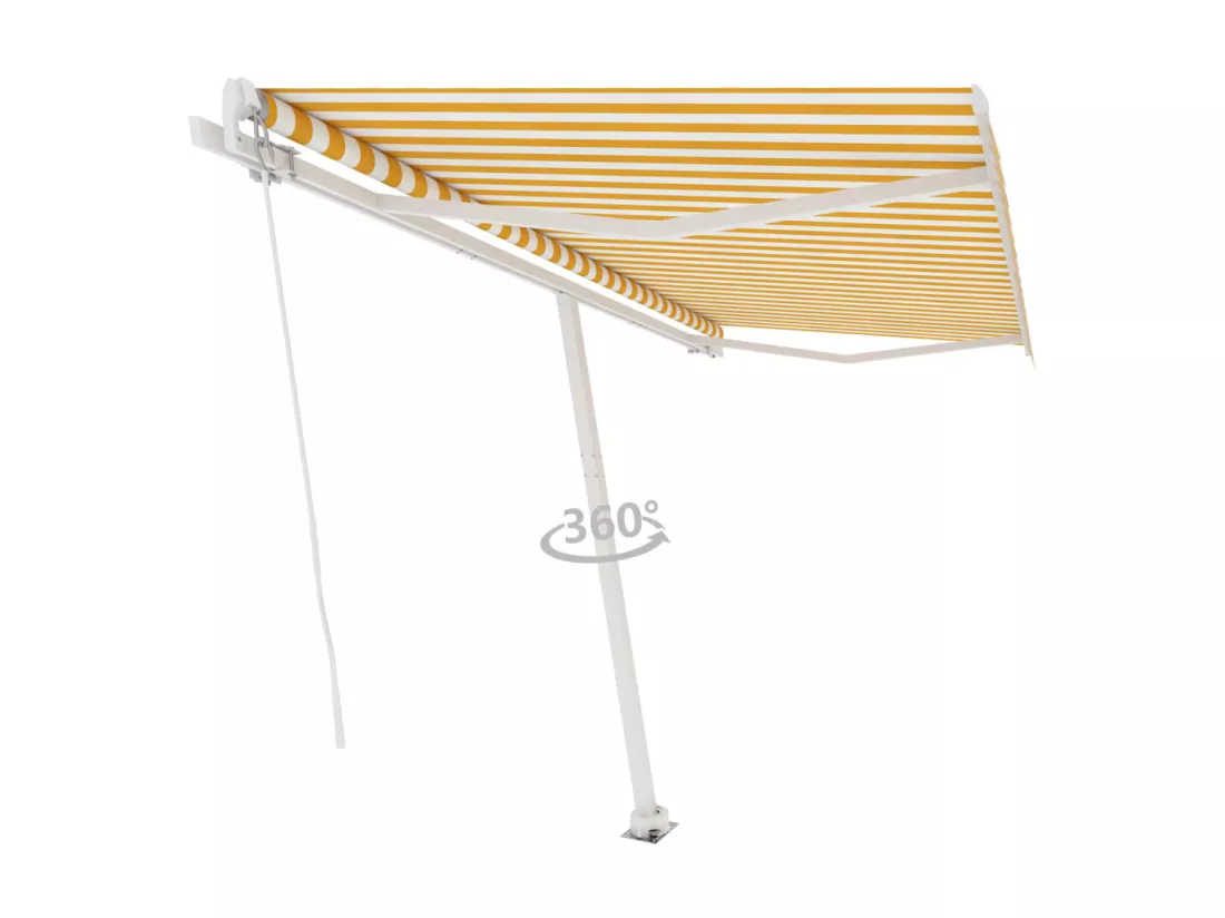 Auventanuel rétractable sur pied 450x350 Jaune/Blanc