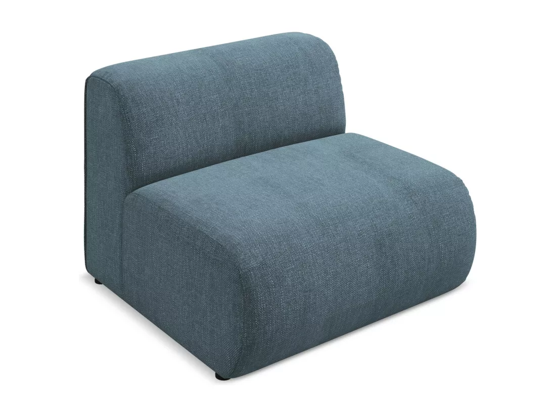 Fauteuil pour canapé modulable en tissu chenille - jeans - EKAHI