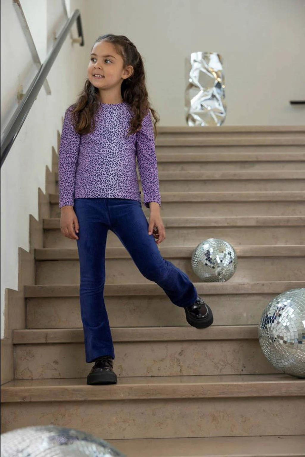 Jubel fluwelen flared broek donkerblauw