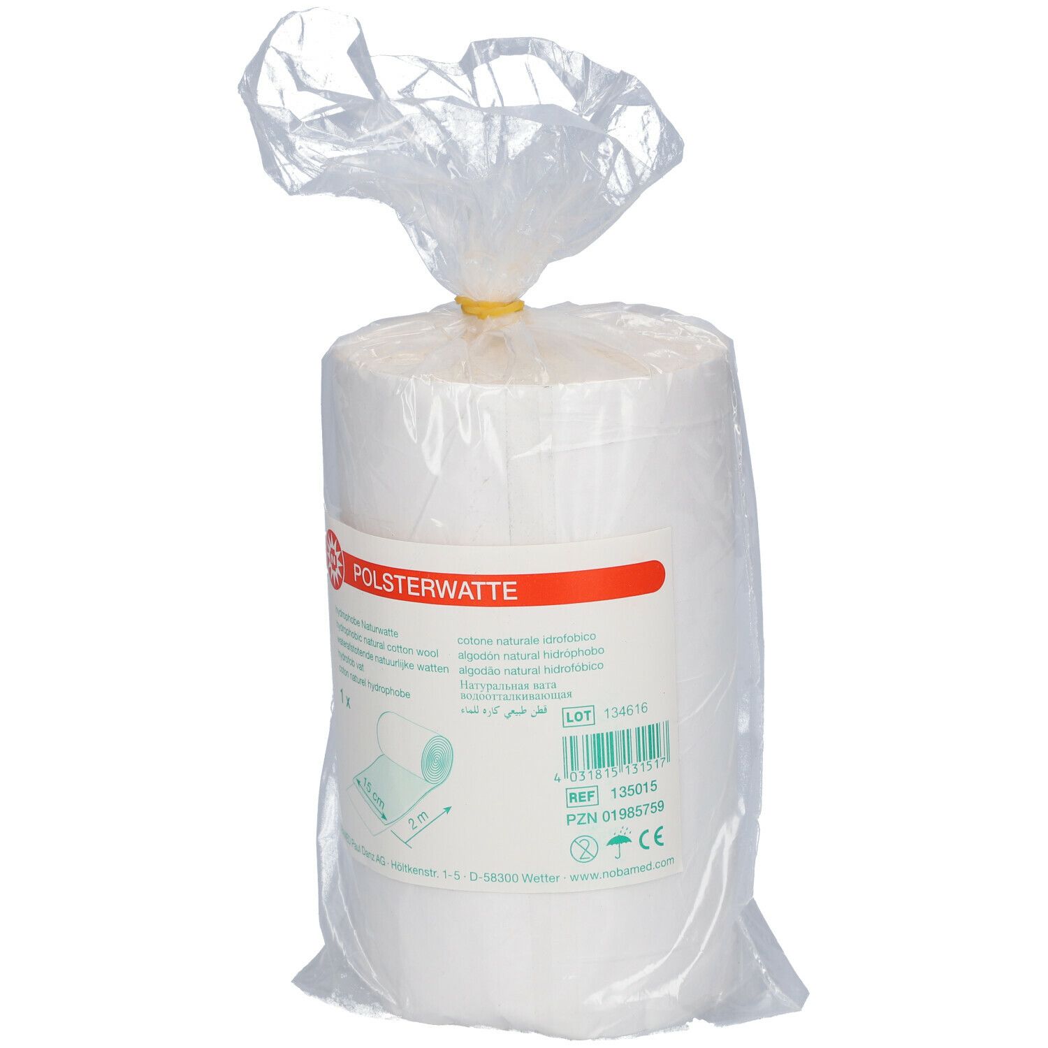 Nobamed® Polsterwatte gerollt 15 cm x 2 m