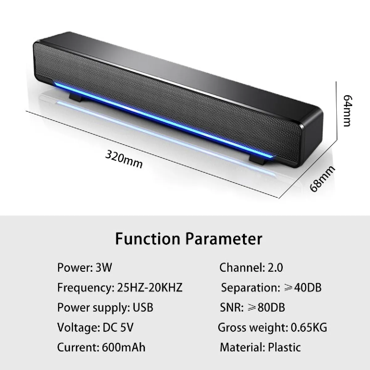 Universal Haut-parleur Bluetooth PC V-196 - Noir