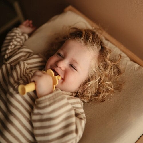 Mushie siliconen kindertandenborstel bloem - daffodil