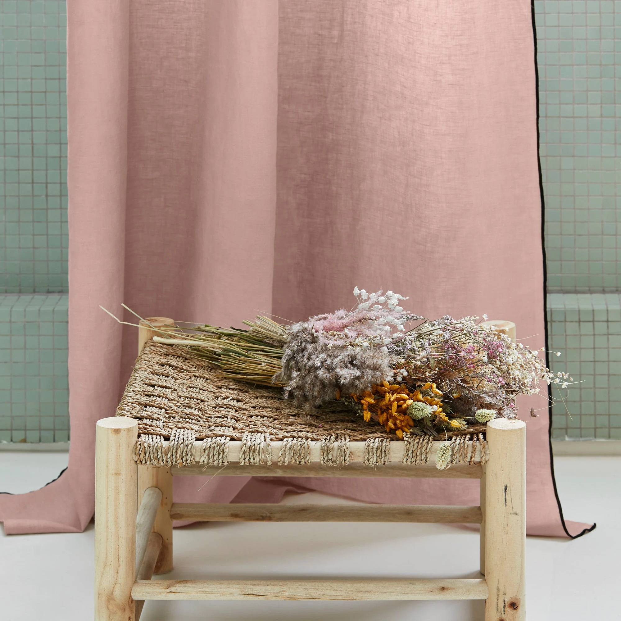 CARLINA - Rideau panneau | Rose