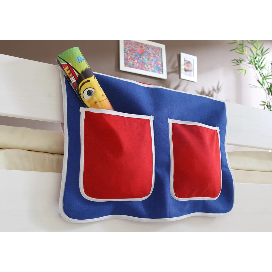 TICAA Kinder Bett-Tasche für Hochbett und Etagenbett Blau-Rot