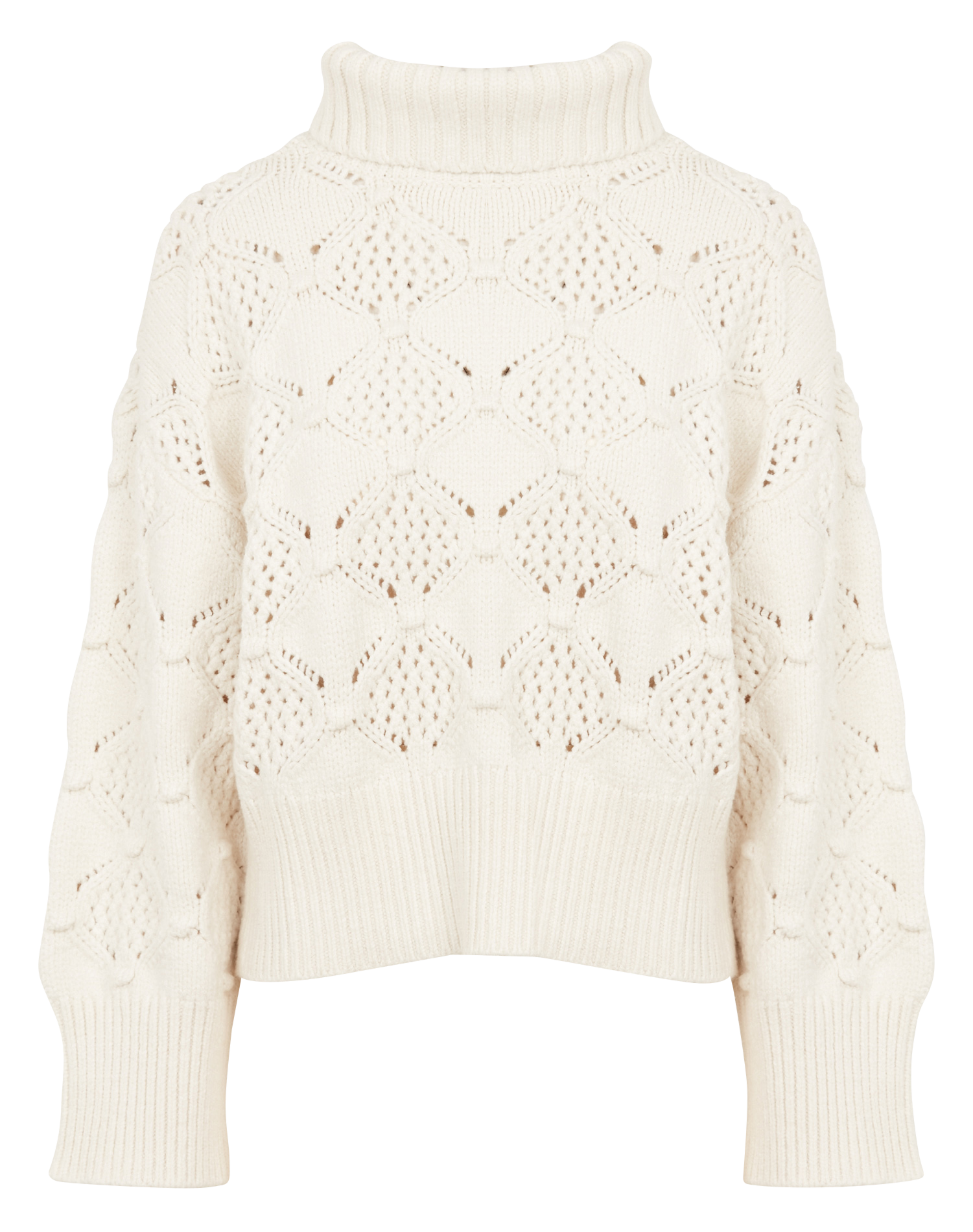 ELINO - Pull col roulé en coton | Beige