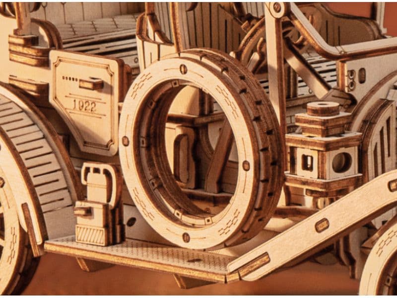 RoboTime Bausatz Vintage Auto 3D-Puzzle aus lasergeschnittenen Holzteilen
