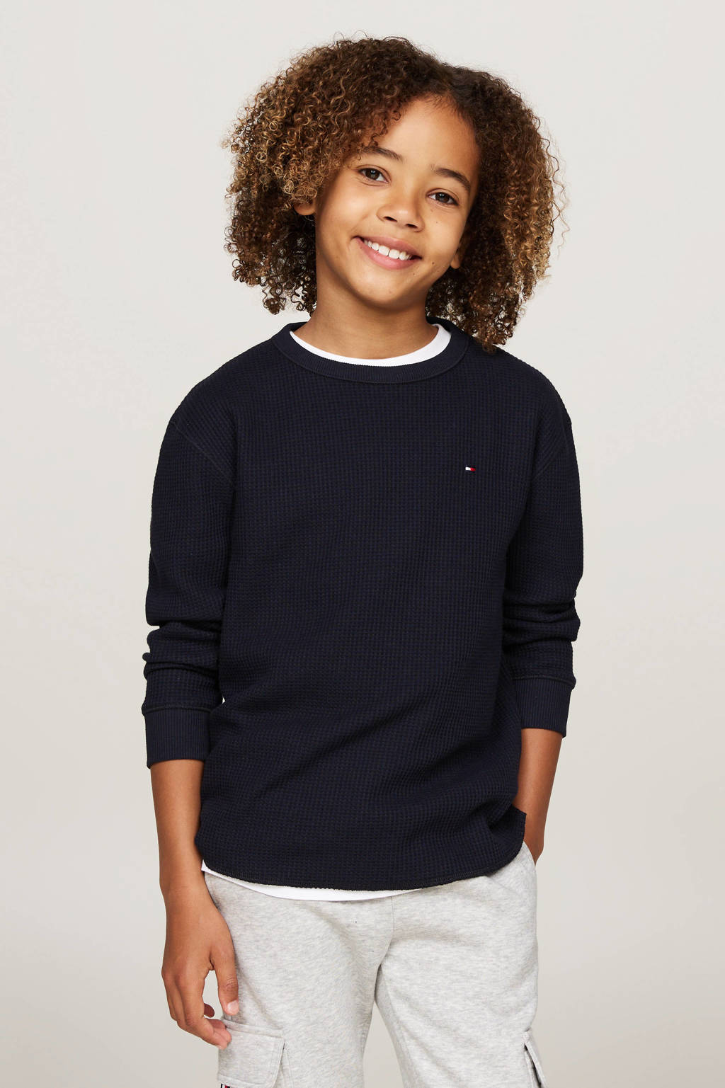 Tommy Hilfiger gestreepte longsleeve donkerblauw