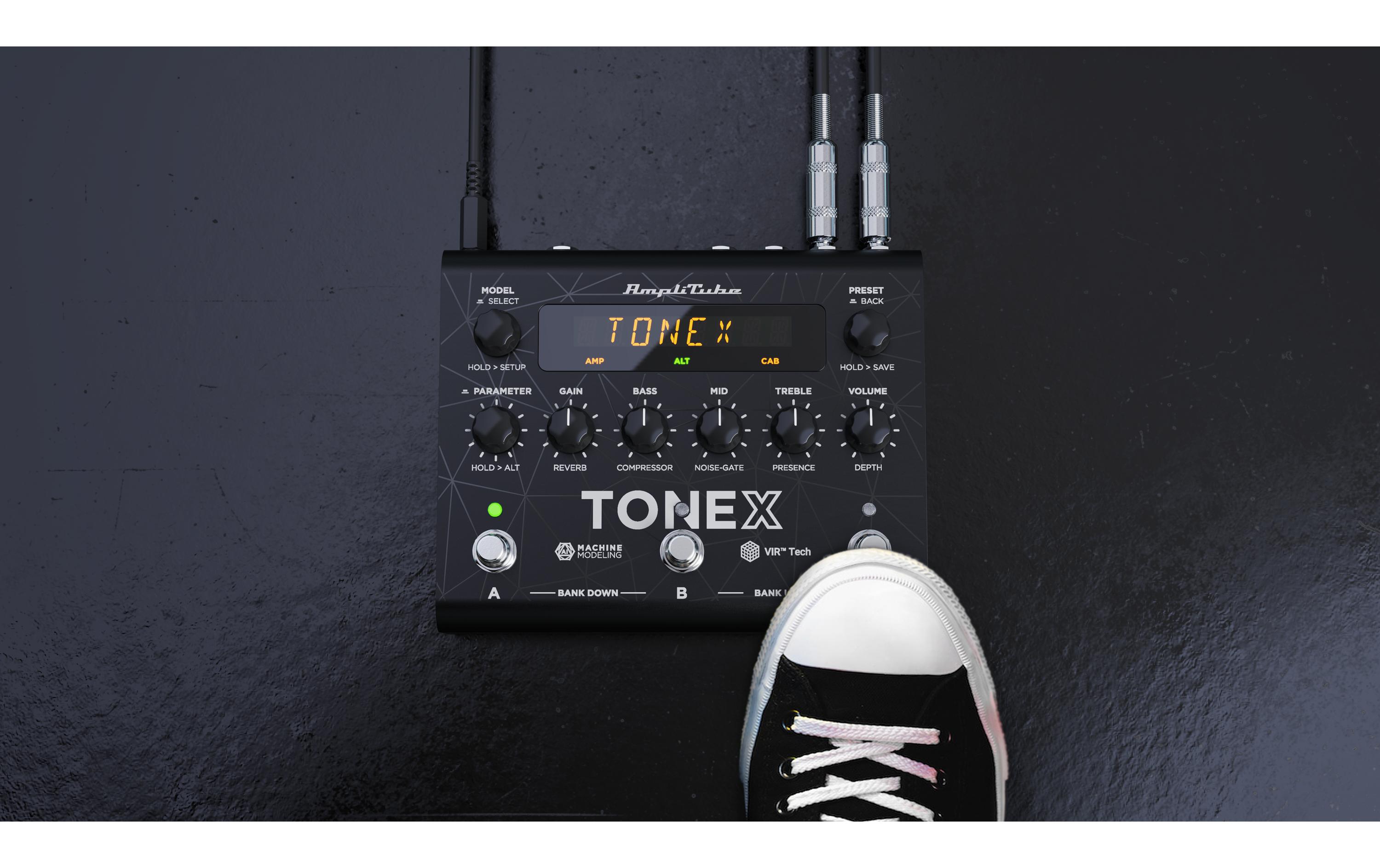Pedal ToneX<br>KI-maschinenmodellierte Töne live auf der Bühne
