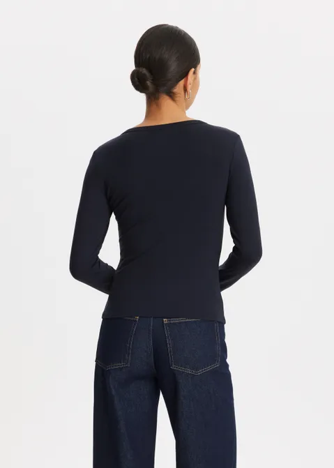 Basic t-shirt met lange mouw blauw (BLW.D)