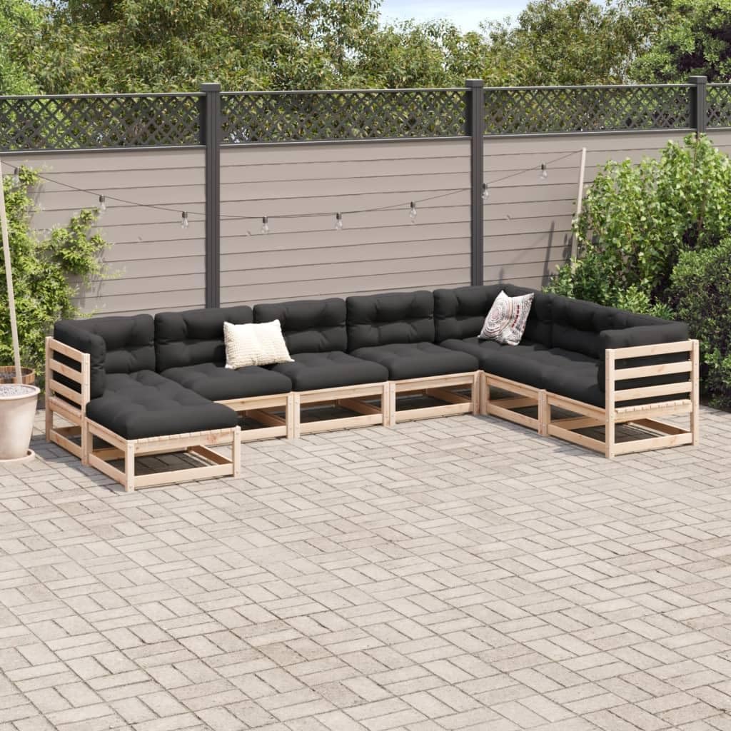 Kangmusi 8-TLG. Garten-Sofagarnitur Massivholz Kiefer, 3299574