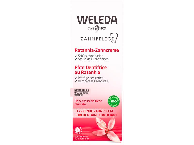 WELEDA Zahncreme Ratanhia 75 ml Natürliche Zahnpasta stärkt das Zahnfleisch