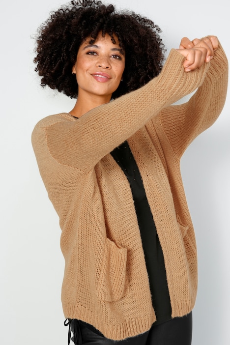Strickjacke, oversized, offene Form, Langarm