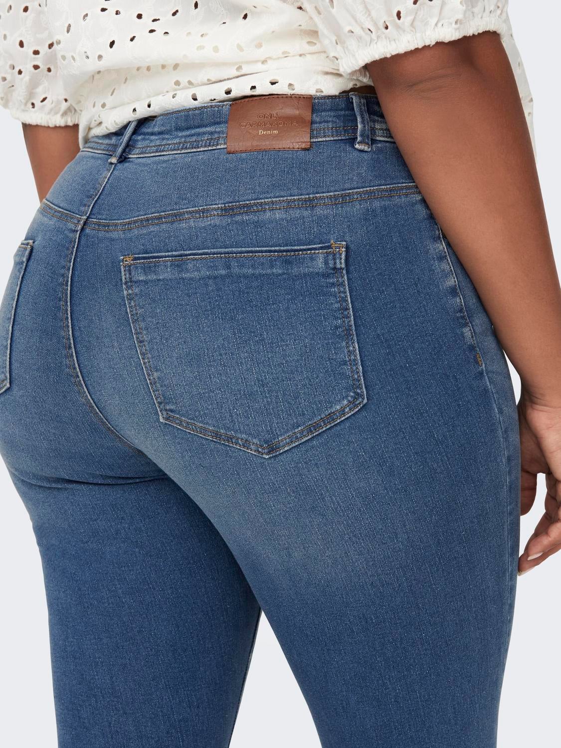 CARSALLY Mittlere Taille Skinny Fit Jeans Medium Blue Denim