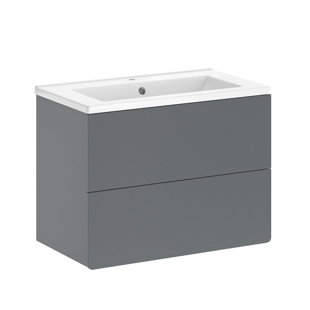 Vicco Badmöbel-Set Izan Grau modern Waschtischunterschrank Waschbecken