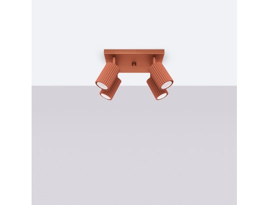 SOLLUX LIGHTING - Plafonnier karbon 4 rouge ocre
