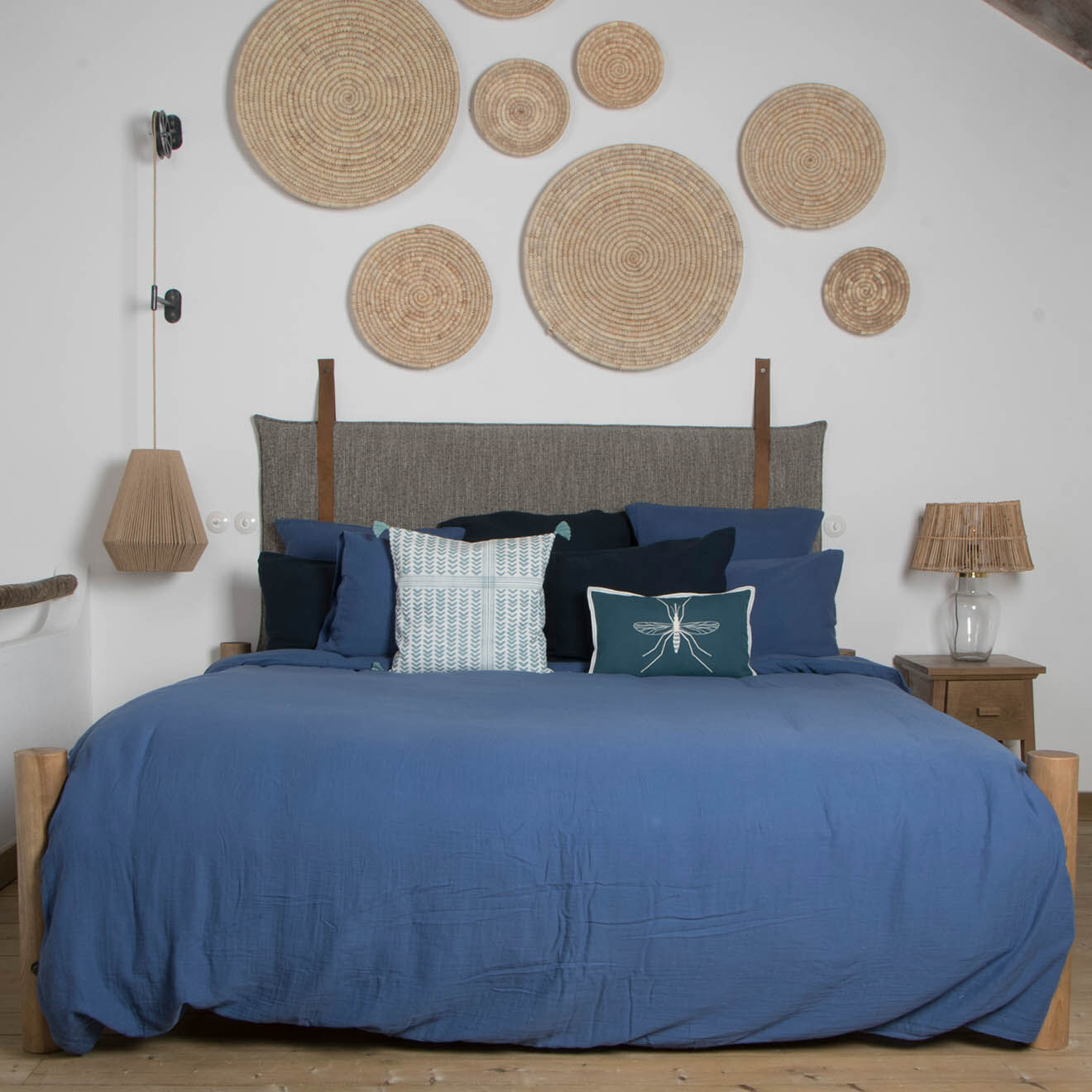 Febronie Home Housse de couette 100% Gaze de Coton Clara bleu jean