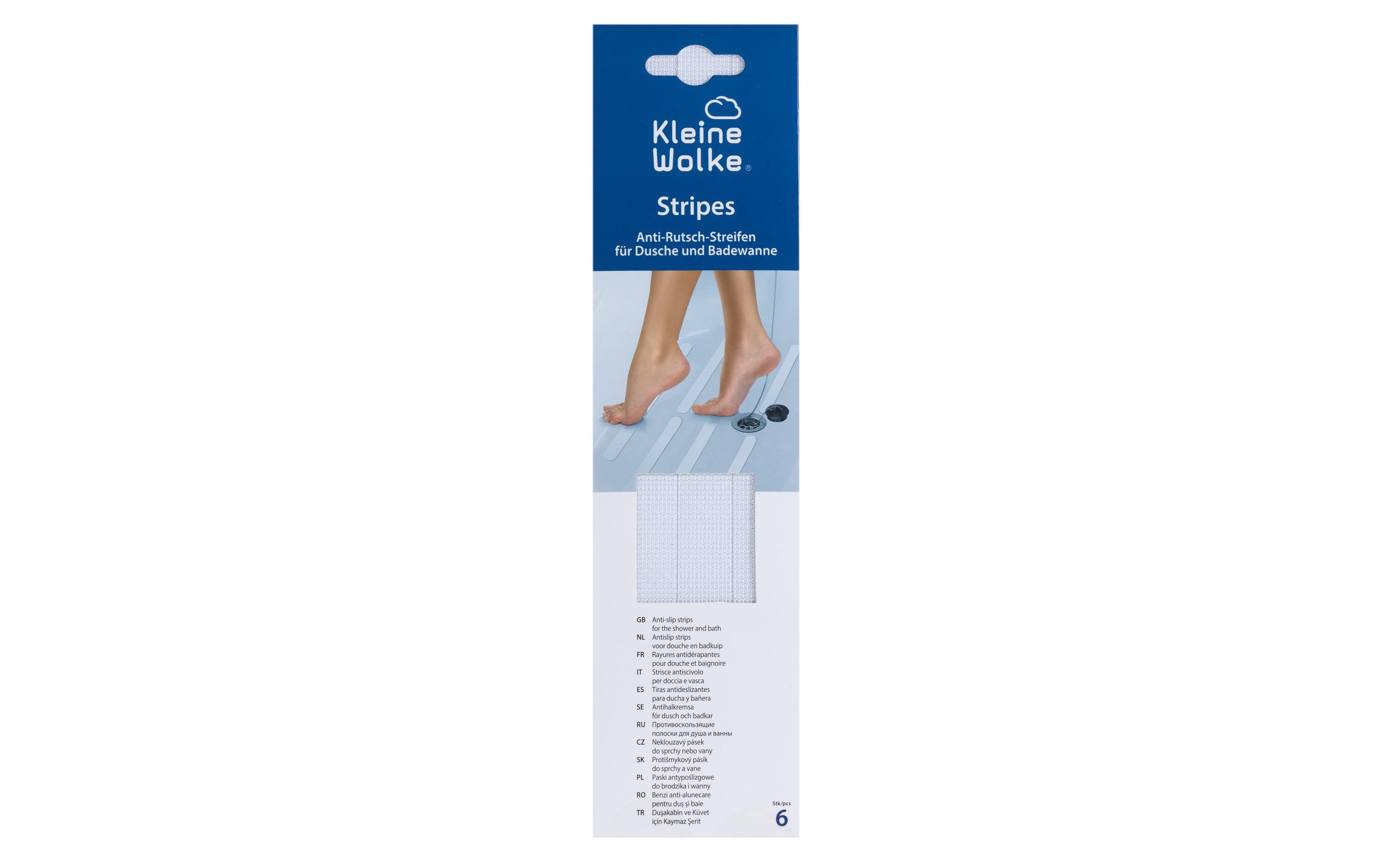 Antirutsch-Sticker Streifen 6 Stück, TransparentStripes für die Dusche oder Badewanne