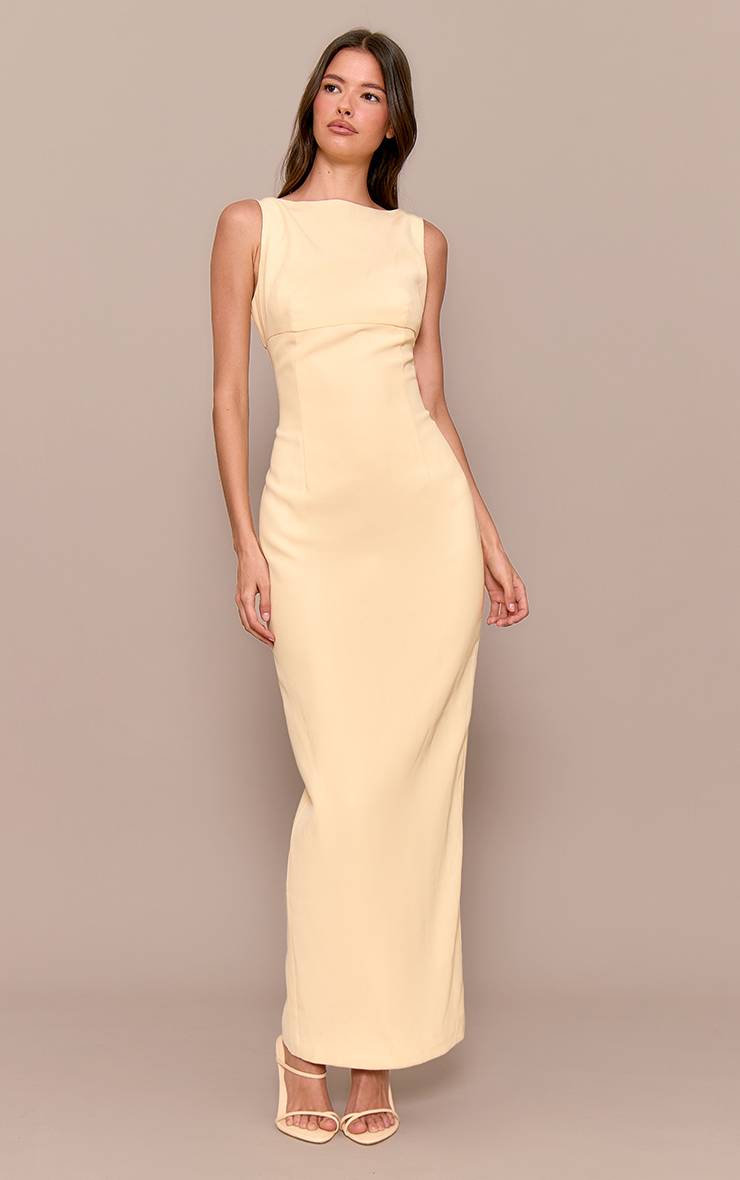 Butter Yellow Robe Longue Dos Échancré Premium
