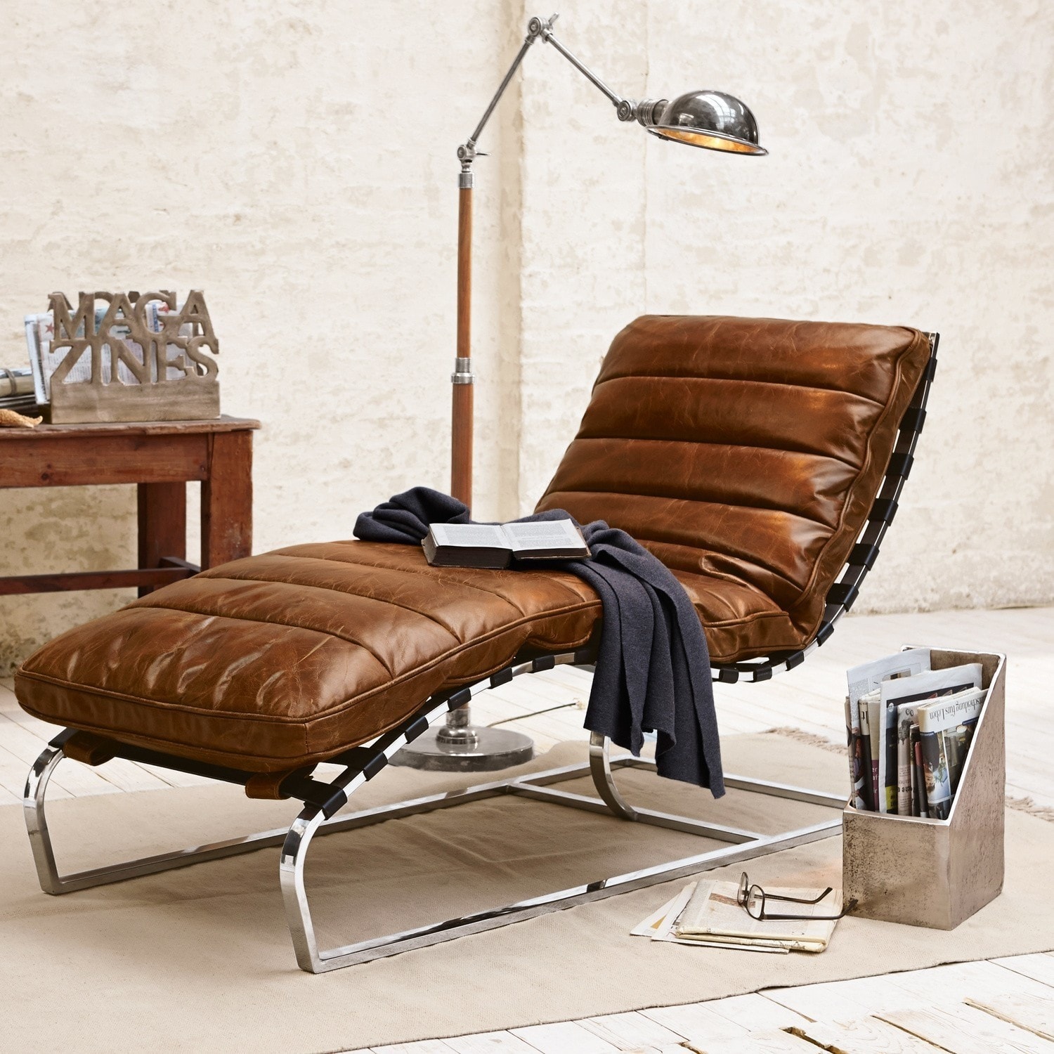 Lounger Van Buren braun/silber
