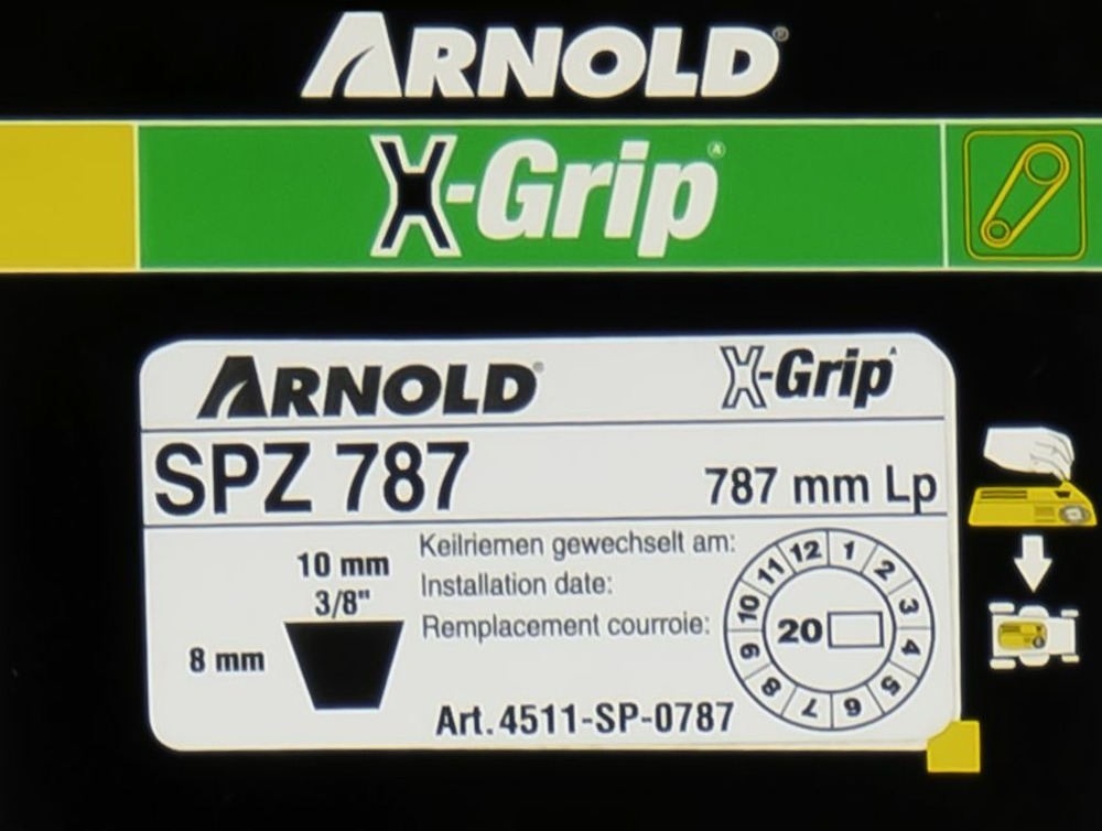 Courroie trapézoïdale x-grip v de type spz 787