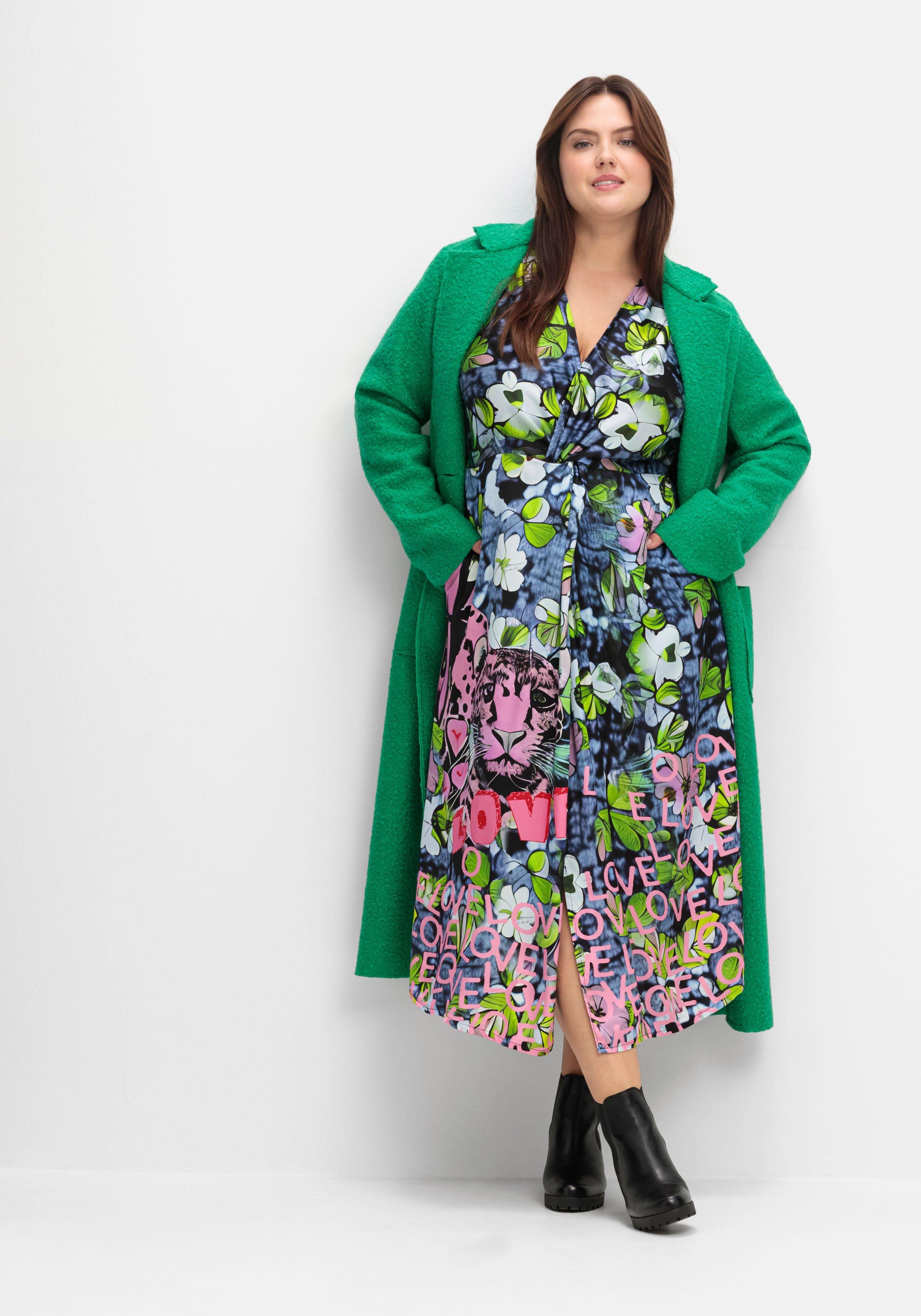 Maxikleid in Wickeloptik, aus Viskose-Satin