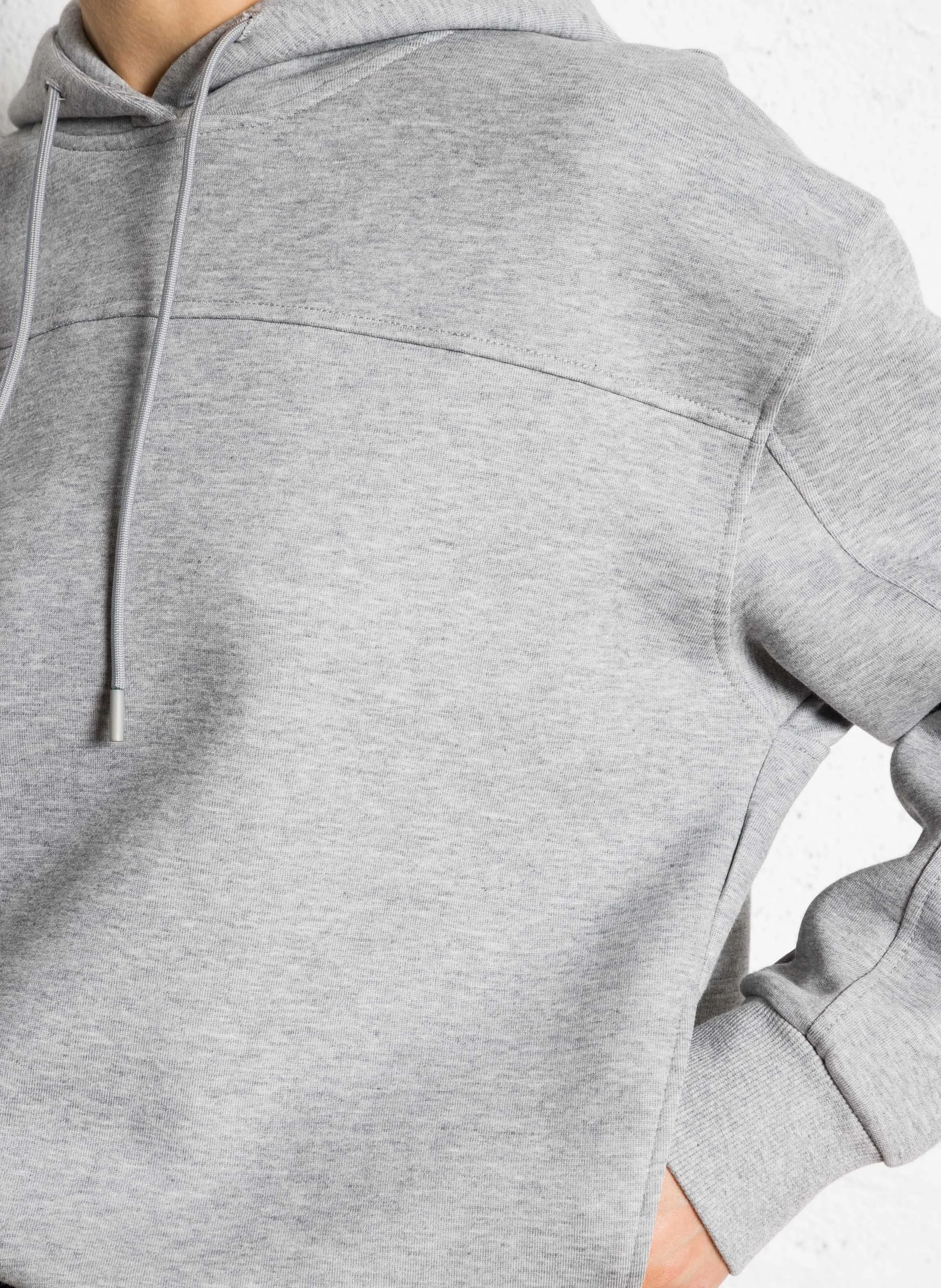 GAEL / LE - Sweat court à capuche en coton mélangé | Gris