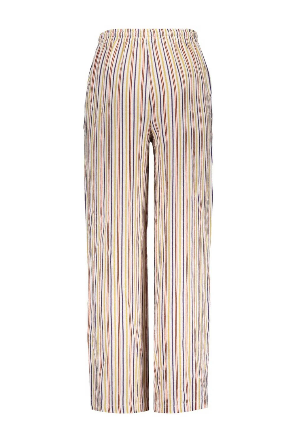 Frankie&Liberty gestreepte straight fit broek roze/paars/wit